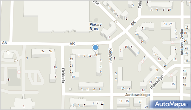 Legnica, Armii Krajowej, 13, mapa Legnicy