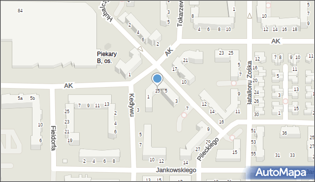 Legnica, Armii Krajowej, 15, mapa Legnicy