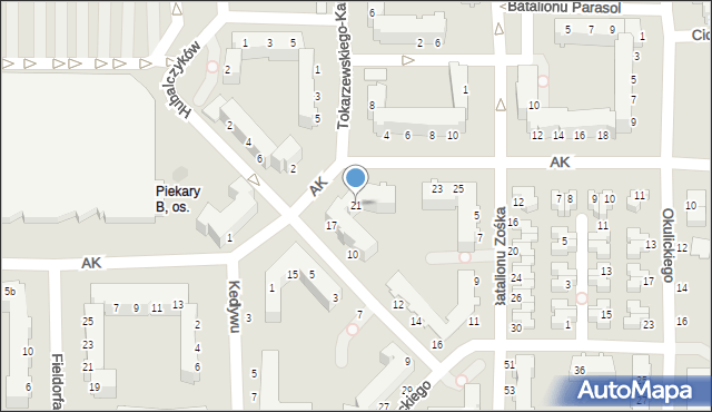 Legnica, Armii Krajowej, 21, mapa Legnicy