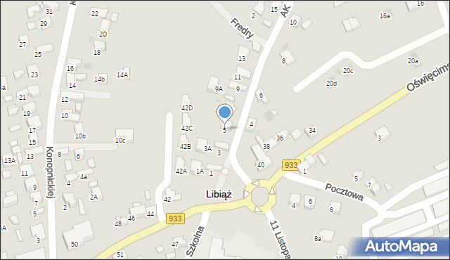 Libiąż, Armii Krajowej, 5, mapa Libiąż