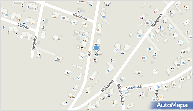 Libiąż, Armii Krajowej, 54, mapa Libiąż