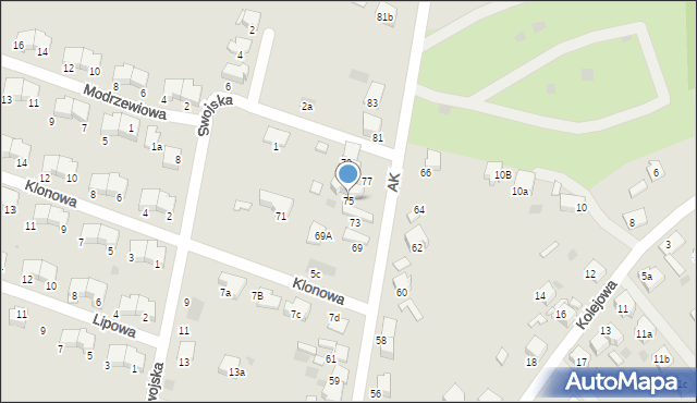 Libiąż, Armii Krajowej, 75, mapa Libiąż