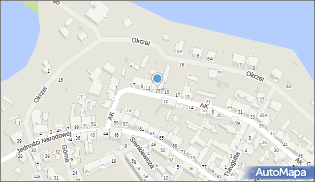 Lipiany, Armii Krajowej, 13, mapa Lipiany