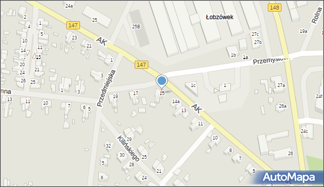 Łobez, Armii Krajowej, 15, mapa Łobez