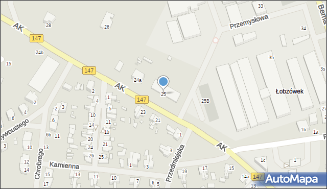 Łobez, Armii Krajowej, 25, mapa Łobez