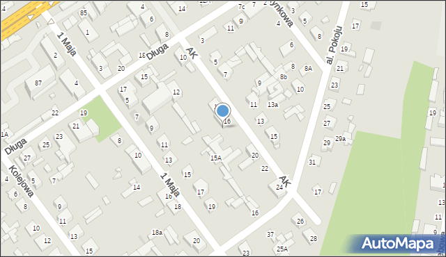 Łochów, Armii Krajowej, 16a, mapa Łochów