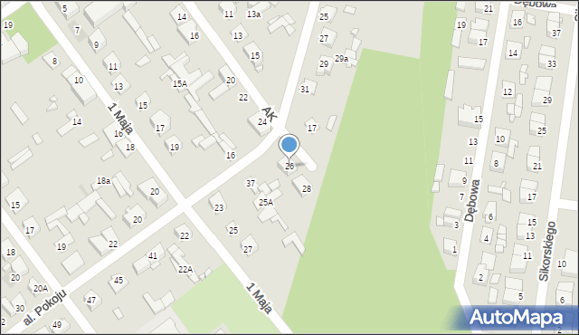 Łochów, Armii Krajowej, 26, mapa Łochów