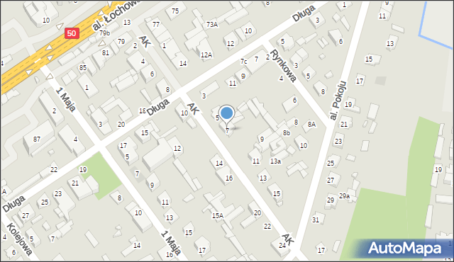 Łochów, Armii Krajowej, 7, mapa Łochów