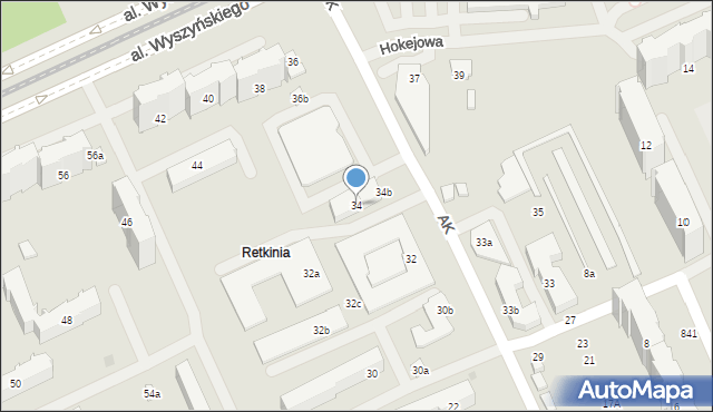 Łódź, Armii Krajowej, 34, mapa Łodzi