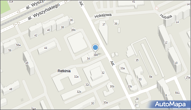 Łódź, Armii Krajowej, 34b, mapa Łodzi