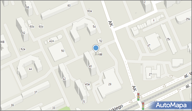 Łódź, Armii Krajowej, 38a, mapa Łodzi
