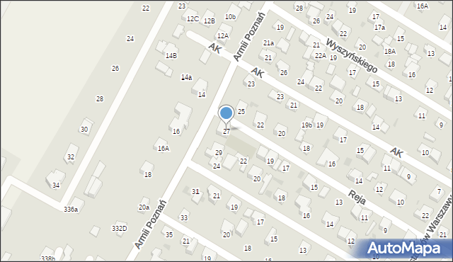 Łomianki, Armii Poznań, 27, mapa Łomianki