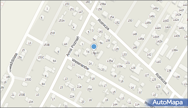 Łomianki, Armii Poznań, 7B, mapa Łomianki