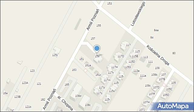 Łomianki Dolne, Armii Poznań, 159, mapa Łomianki Dolne