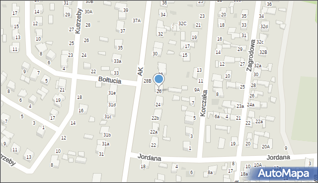 Łowicz, Armii Krajowej, 26, mapa Łowicza