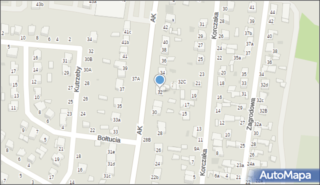 Łowicz, Armii Krajowej, 32, mapa Łowicza