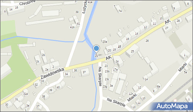 Lubań, Armii Krajowej, 21, mapa Lubań