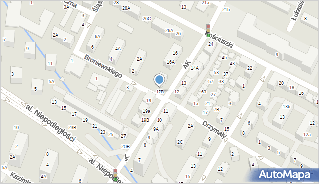 Lubin, Armii Krajowej, 17B, mapa Lubin