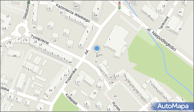 Lubin, Armii Krajowej, 1a, mapa Lubin