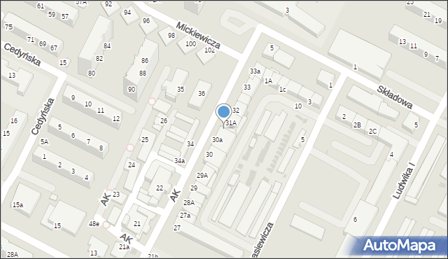 Lubin, Armii Krajowej, 31, mapa Lubin