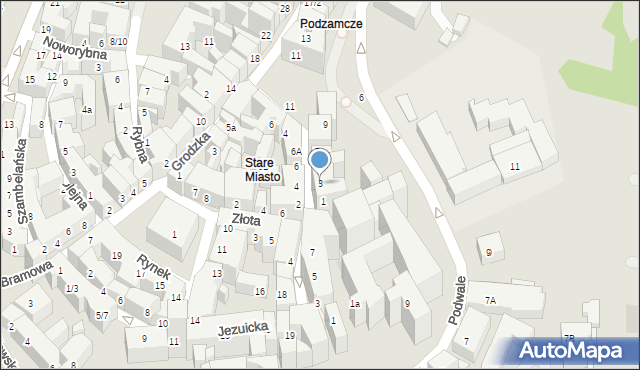 Lublin, Archidiakońska, 3, mapa Lublina