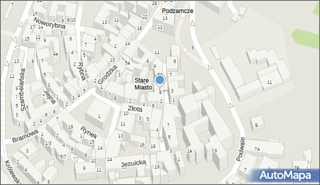 Lublin, Archidiakońska, 4, mapa Lublina