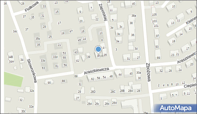 Lublin, Araszkiewicza Feliksa, 37, mapa Lublina