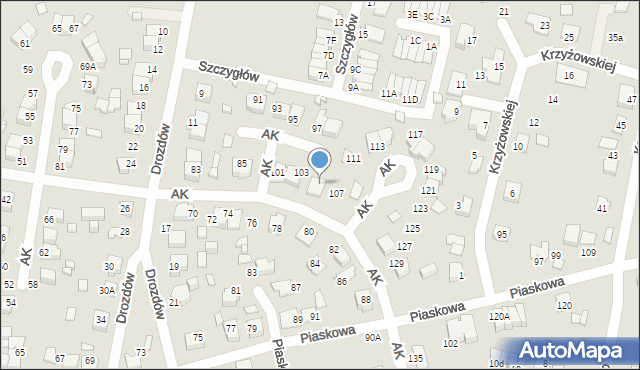 Lubliniec, Armii Krajowej, 105, mapa Lubliniec