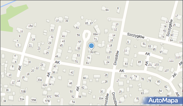 Lubliniec, Armii Krajowej, 77, mapa Lubliniec