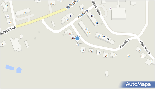 Lubniewice, Ariańska, 12, mapa Lubniewice