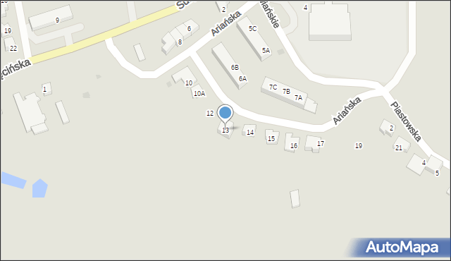 Lubniewice, Ariańska, 13, mapa Lubniewice