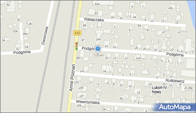 Luboń, Armii Poznań, 99a, mapa Luboń