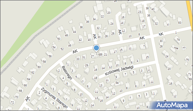 Łuków, Armii Krajowej, 25, mapa Łuków