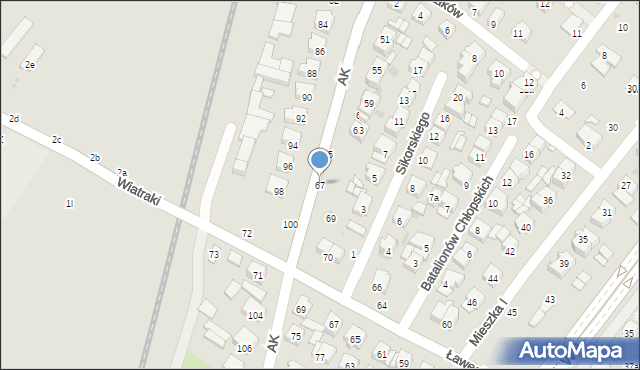 Łuków, Armii Krajowej, 67, mapa Łuków