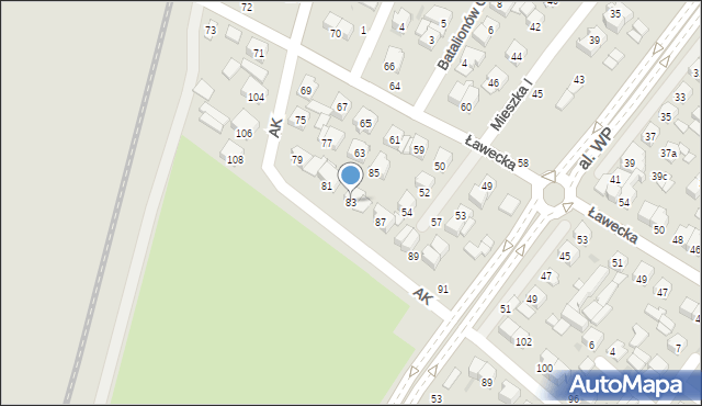 Łuków, Armii Krajowej, 83, mapa Łuków