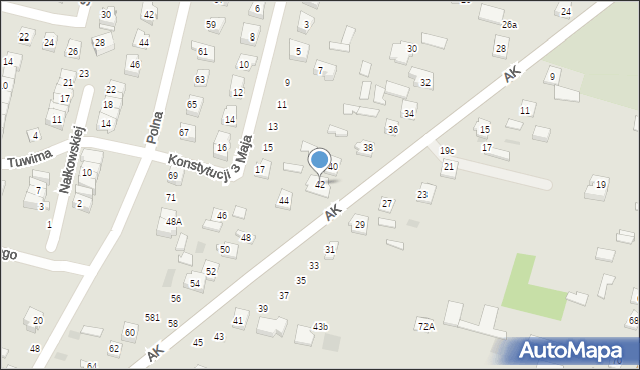 Maków Mazowiecki, Armii Krajowej, 42, mapa Maków Mazowiecki