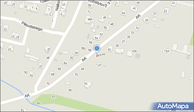 Maków Mazowiecki, Armii Krajowej, 45, mapa Maków Mazowiecki