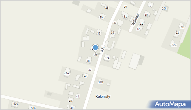 Makowiec, Armii Krajowej, 36, mapa Makowiec