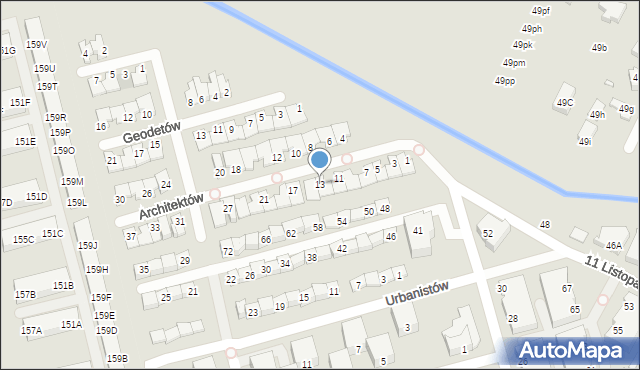Marki, Architektów, 13, mapa Marki