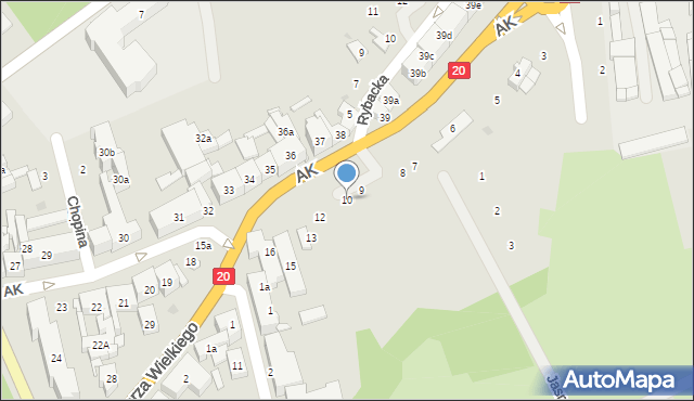 Miastko, Armii Krajowej, 10, mapa Miastko