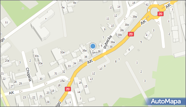 Miastko, Armii Krajowej, 37a, mapa Miastko