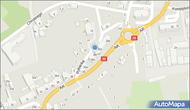 Miastko, Armii Krajowej, 39c, mapa Miastko
