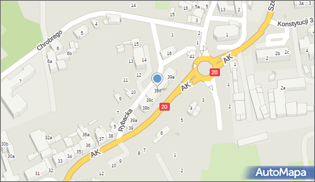 Miastko, Armii Krajowej, 39d, mapa Miastko