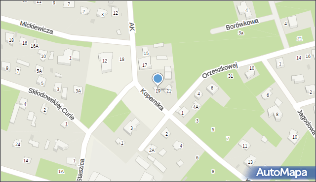 Międzyborów, Armii Krajowej, 19, mapa Międzyborów