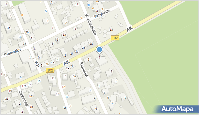 Międzywodzie, Armii Krajowej, 1, mapa Międzywodzie