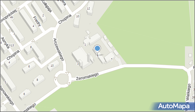 Mielec, Arczewskiego Henryka, ks., 5, mapa Mielca