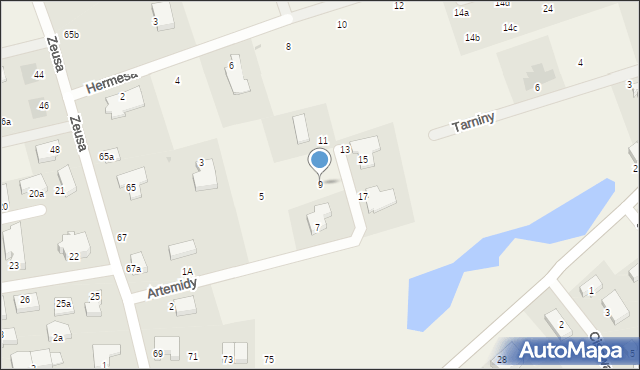 Mierzyn, Artemidy, 9, mapa Mierzyn