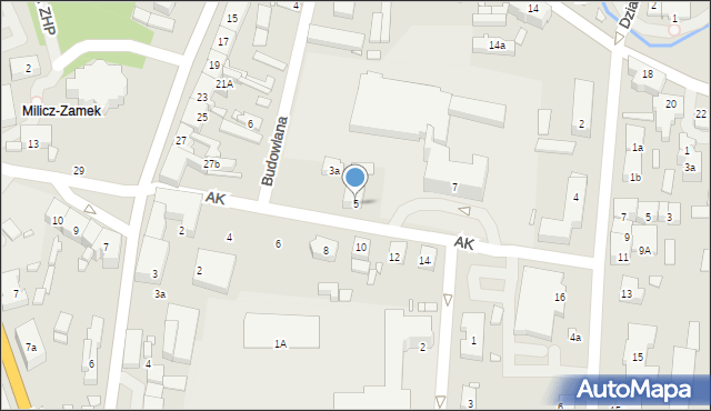 Milicz, Armii Krajowej, 5, mapa Milicz