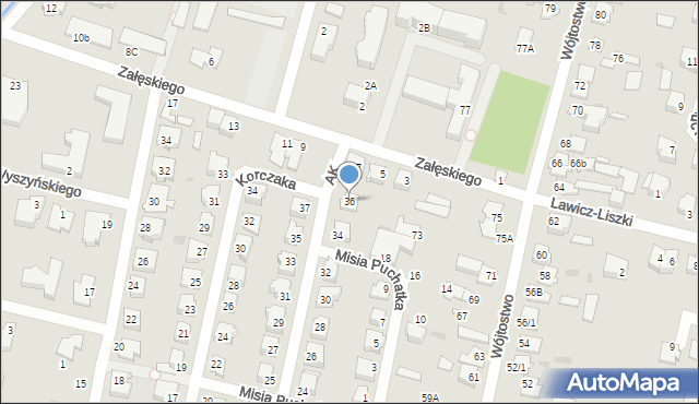 Mława, Armii Krajowej, 36, mapa Mława