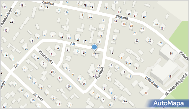 Mońki, Armii Krajowej, 12, mapa Mońki